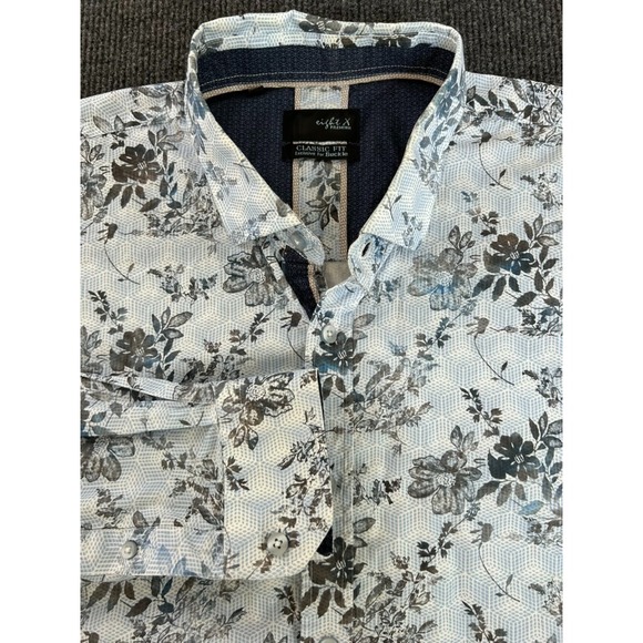 Buckle Other - Eight X Premium Buckle Men's LS Shirt Classic Fit XXL Blue Black Floral Casual